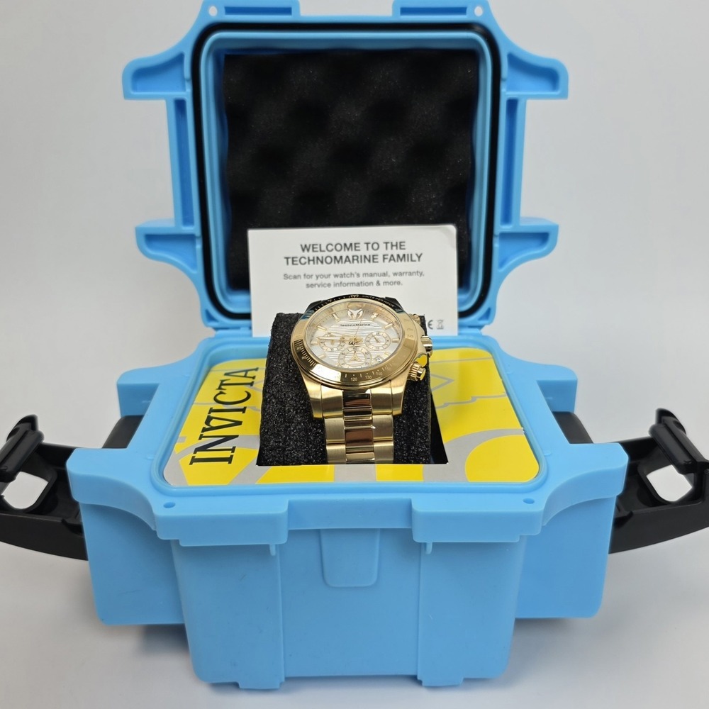 NEW TechnoMarine Manta Ray Men's Watch 42mm Gold (TM-225122) Box Included #908